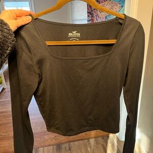 Hollister Women's Charcoal Long Sleeve Top